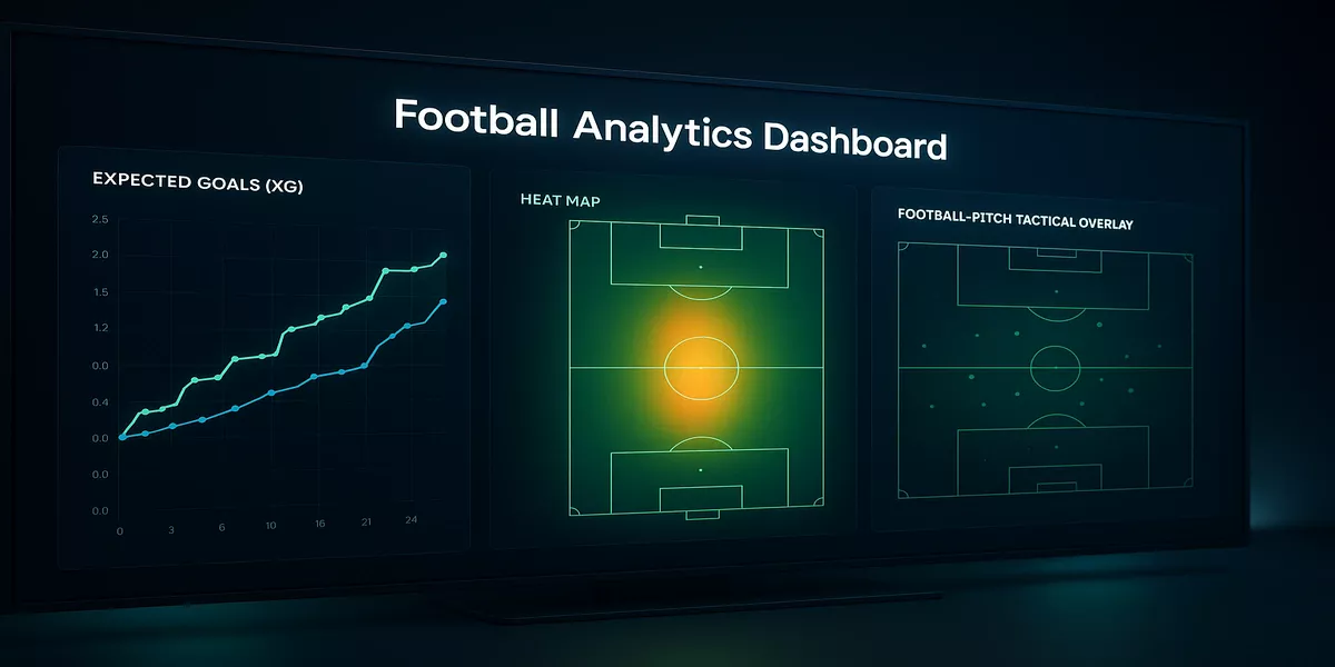 Football betting analytics dashboard showing expected goals statistics and tactical data visualization